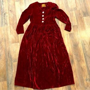 Double D Ranch Wear Deep Red Velvet western Dress Small